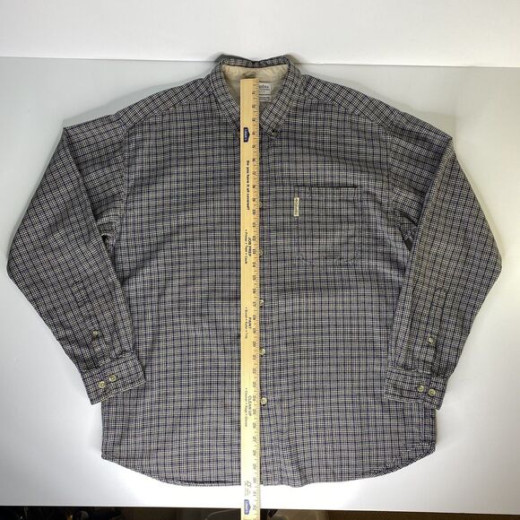 Columbia Shirt Size XL Blue Tan Plaid Button Down Long Sleeve Fall Normcore Vtg - Picture 8 of 10